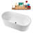 67" Streamline Soaking Glossy White Freestanding Tub and Tray With Internal Drain-101412835