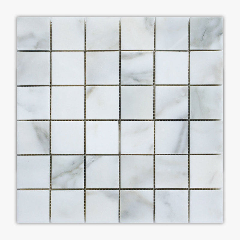 Calacatta 12" x 12" Marble Grid Mosaic Wall & Floor Tile