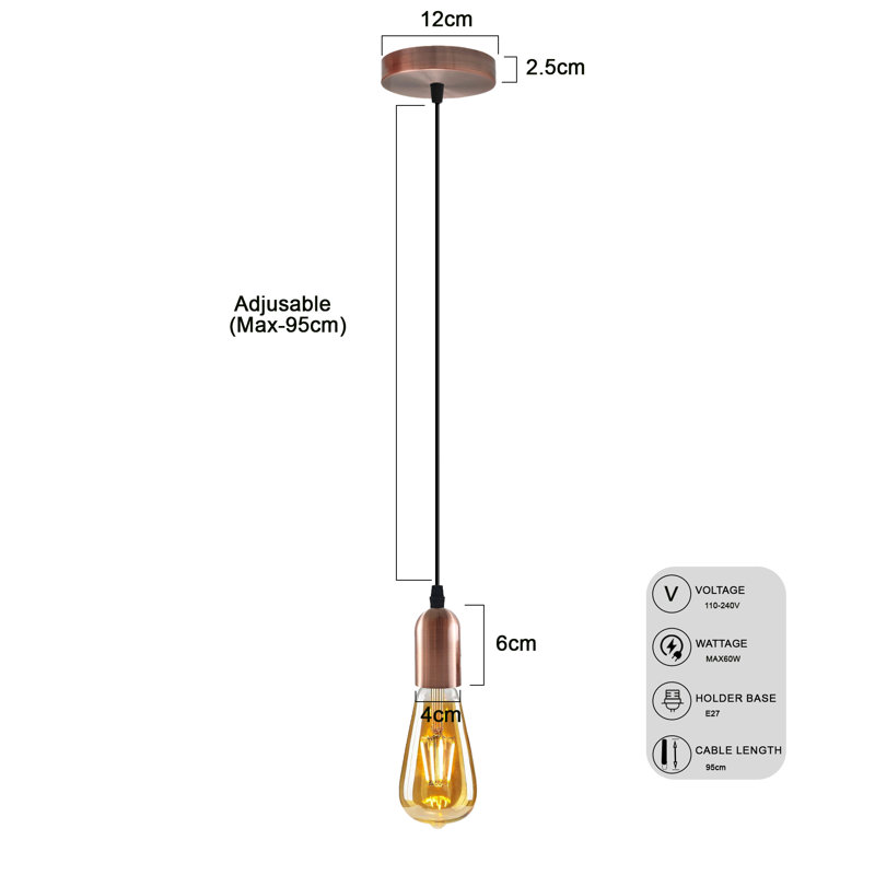Anacari 1 - Light Copper Cluster Pendant, No