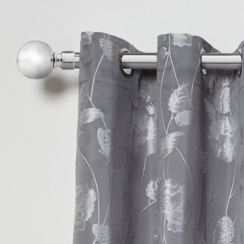 Abe Riegelsville Ball Extendable Eyelet Curtain Pole and Hardware Set, Chrome, 1.2 - 2.1m