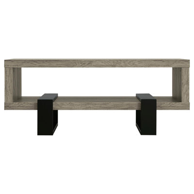 Grey Driftwood 1-shelf Coffee Table 23.5"W × 47.25"D × 19.25"H Wood Coffee Table Grey