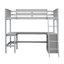 Lit mezzanine simple gris avec espace de rangement et bureau, maximise l'espace, bois massif, rangement fonctionnel sans fondation, utilisation de la pièce, matériau en bois, caractéristiques supplémentaires-1261173761