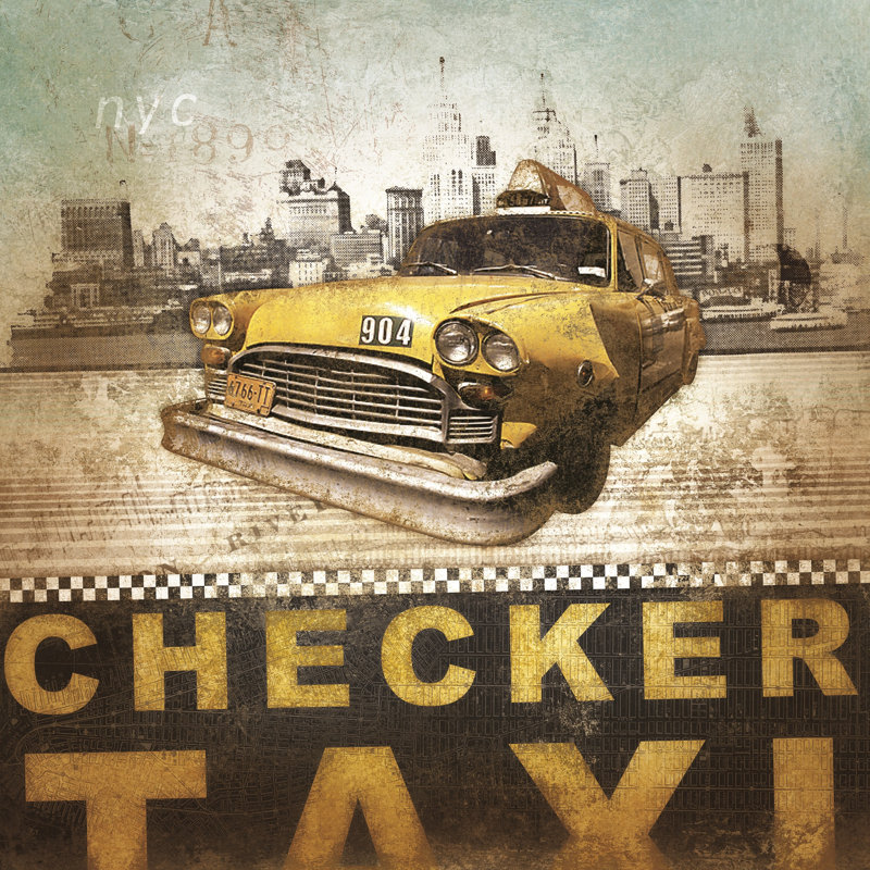 Nyc Taxi - Wrapped Canvas Print, 30cm H x 30cm W x 3.8cm D