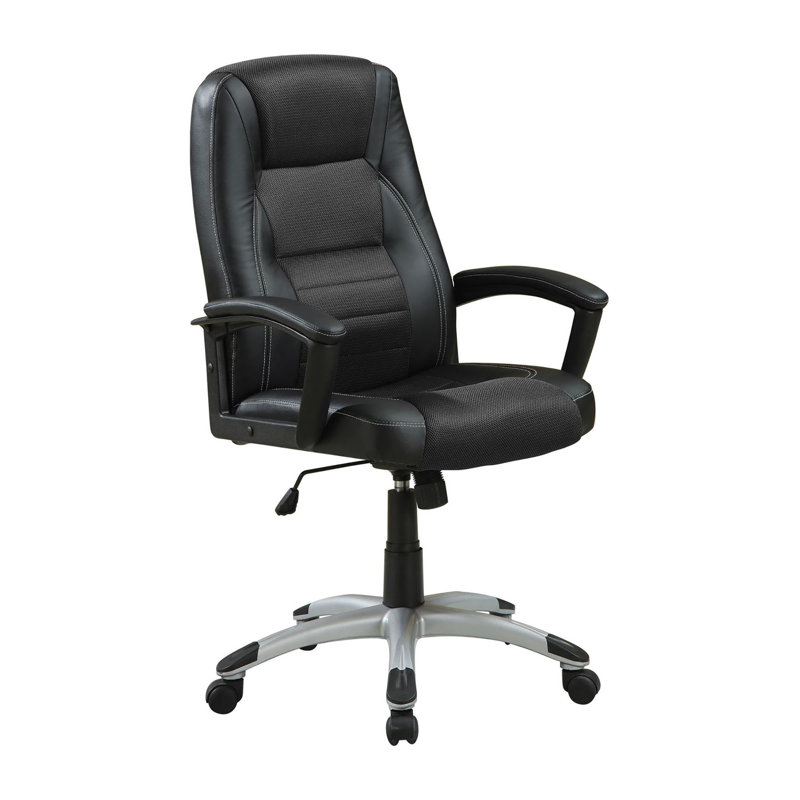 Chaise de bureau noire à roulettes