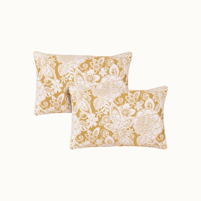 Coussin 13 po x 20 po Floral Jacquard par Sherry Kline. Housse de coussin à fermeture à glissière seulement, non rembourrée. Ensemble de 2
