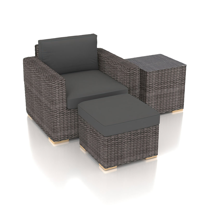 Marfik - Person Patio Conversation Set with Cushions, Canvas Charcoal Sunbrella® Canvas