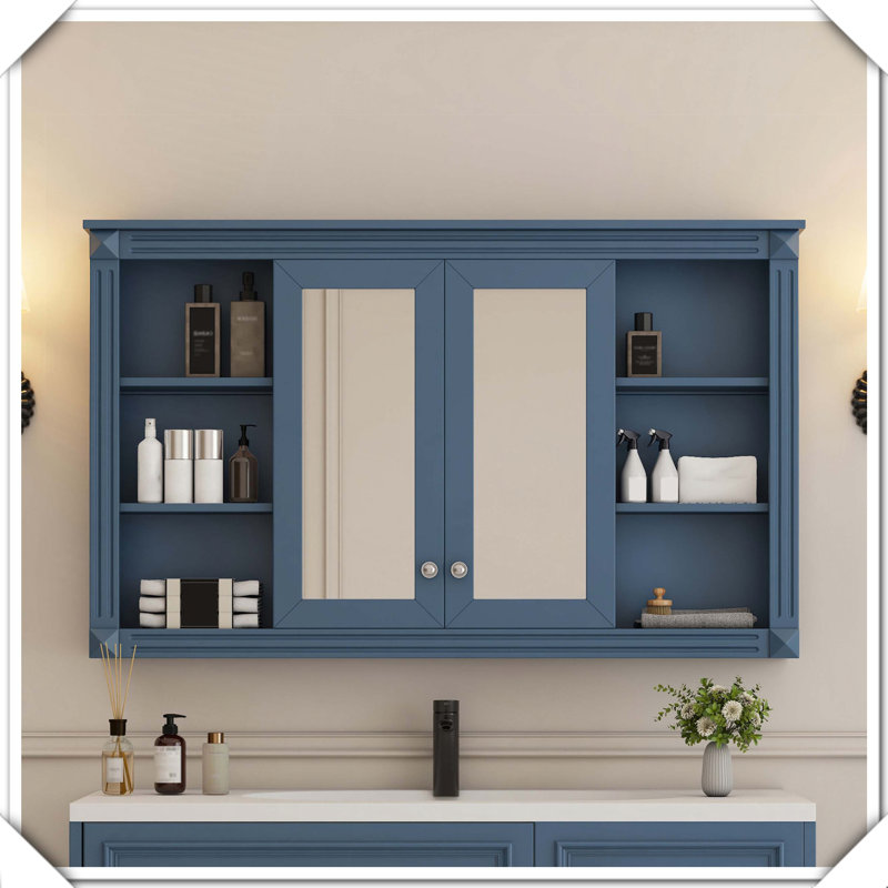 Armoire à pharmacie murale avec miroir, Bleu