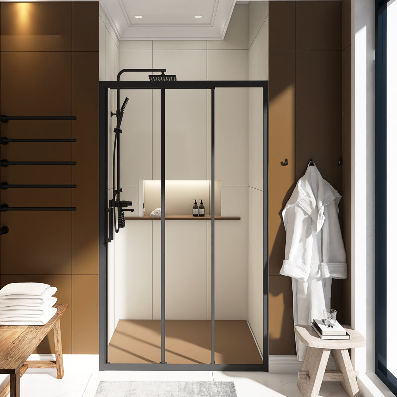 Porte de douche coulissante semi-sans cadre l 48 po x H 70 po