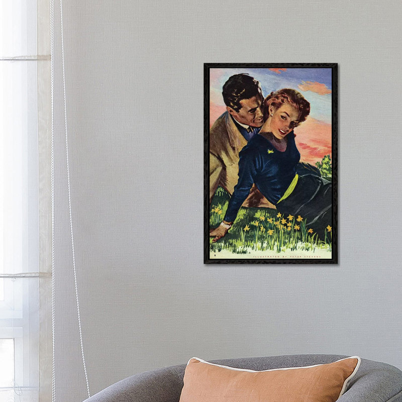 1953 UK Magazine Plate 1 Piece Wall Art on Canvas, 66.04 cm H x 45.72 cm W, Black Floater Framed