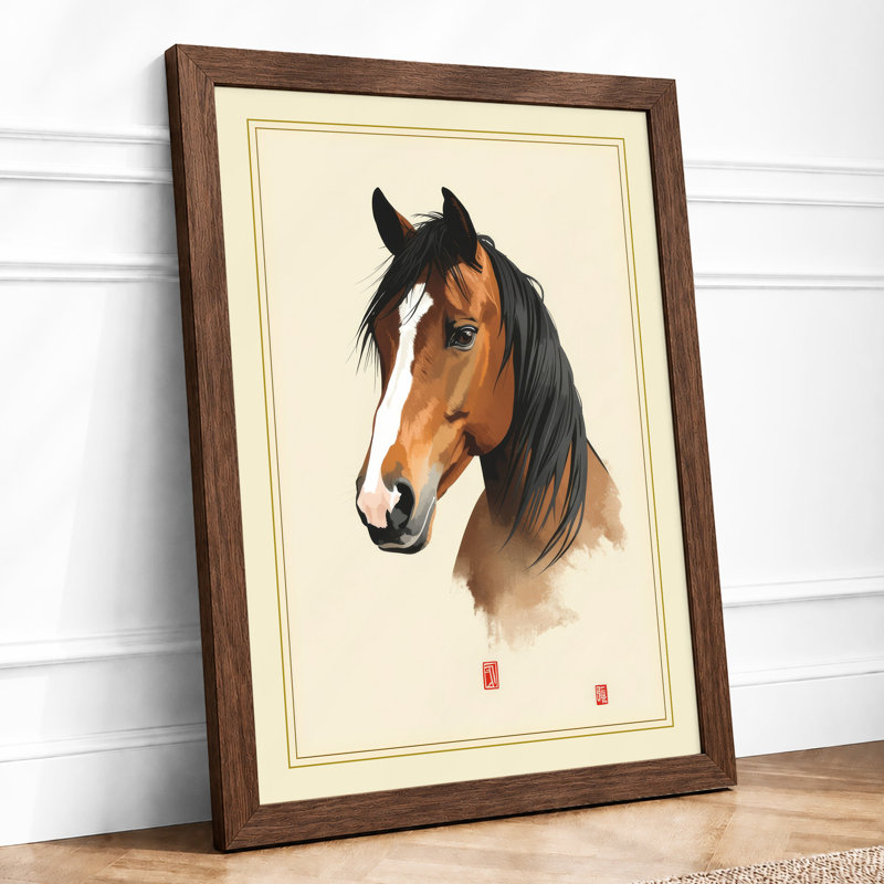 Chestnut Study Japandi - Framed Print, Walnut, A4 - 29.7 x 21.0 cm