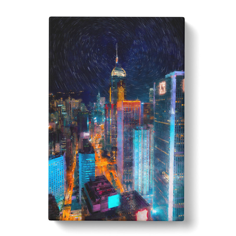 Midnight Dreams In Hong Kong - Wrapped Canvas Painting, 60cm H x 40cm W x 3cm D