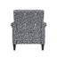 Chaise d'appoint à motif de vigne bouclée noire avec pieds en bois massif brun foncé-850359120