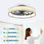 Ventilateur de plafond encastré 20 po en tissu Farmhouse avec lumière et télécommande, ventilateur de moteur à courant continu silencieux pour le salon, la chambre à coucher