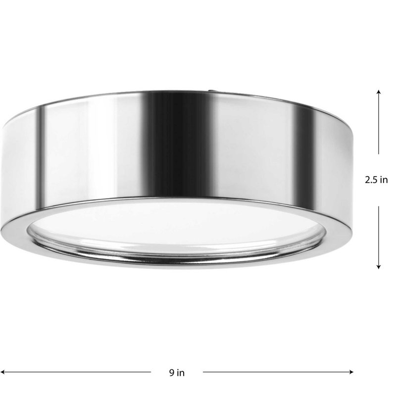 Nitesh Acrylic LED Flush Mount, Polished Chrome, 2.5" H x 9" W x 9" D