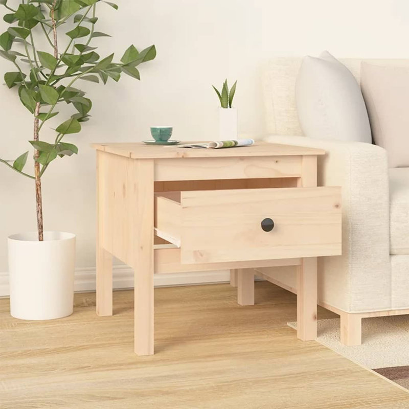 Ivet Solid Wood End Table, Brown