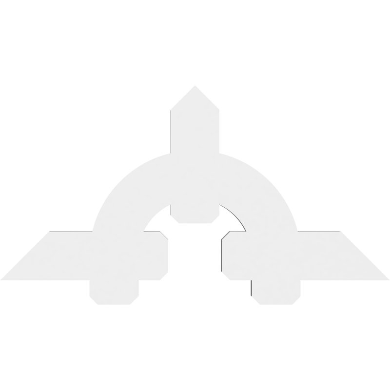 Support de pignon en PVC de qualité architecturale Ericson, H 24 po x l 48 po (pas: 12/12), P 2 po x F 6 po