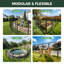 Clôture de jardin d'extérieur pour la cour FXW - H 40 po x L 36,4 pi (L), barrière en métal robuste pour chien, clôture décorative sans creusage pour chien, 16 panneaux, noir-125783439-125783440-125783438