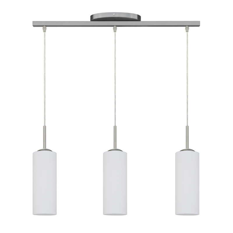 Luminaire suspendu cylindrique à 1 lumière Rean, Acier inoxydable