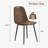 Ergonomic Upholstered Dining Chair with Metal Legs, Set of 6-384739023