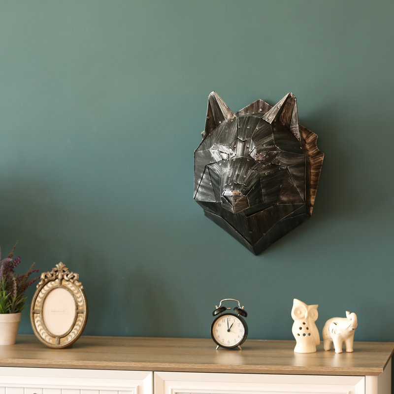 Animals Wall Decor on Metal, Black/Silver