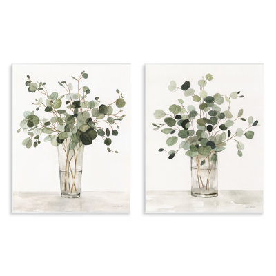 «Eucalyptus Herb Vases», ensemble de 2 plaques murales, design par Carol Robinson