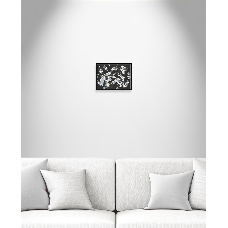«Metallic Blocking Moonlight Forest - Floater Frame», reproduction d'art sur toile, Cadre noir, H 12 po x l 16 po x P 2 po