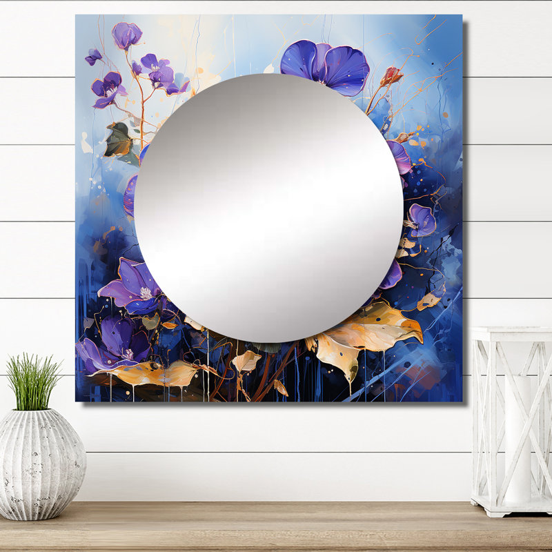 Miroir mural de salon Kenlay - Violets, 29 po x 29 po