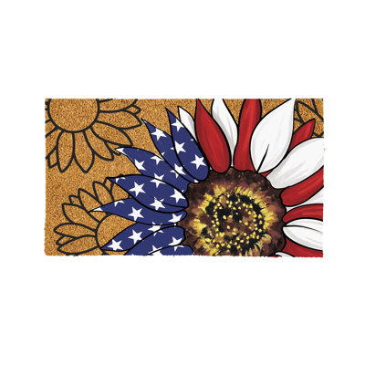 American Classic Patriotic Sunflower, Coir Mat 30"x18"
