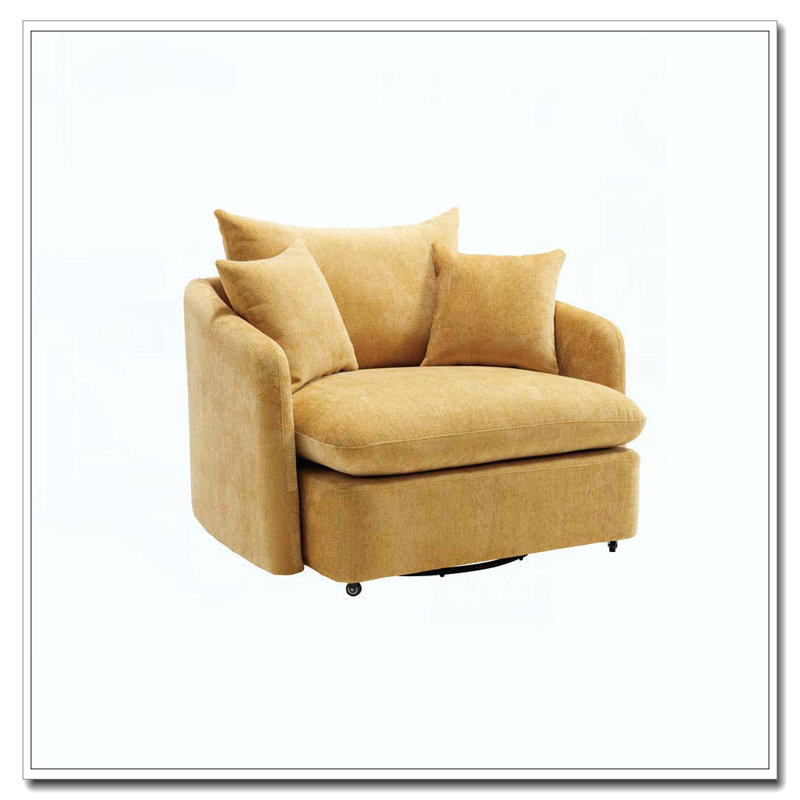 Coussin de fauteuil pivotant sur 360 ° avec 3 coussins, Jaune 2, NO