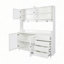 Grande armoire huche de cuisine l 63 po, armoire de rangement autoportante avec 4 portes, 4 tiroirs et tablette à micro-ondes-862187686