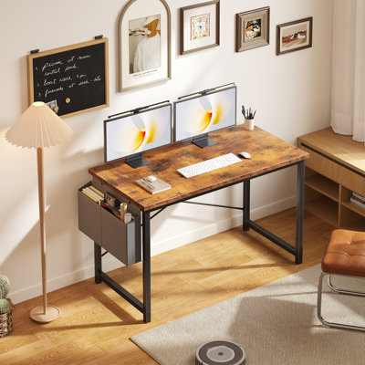47" Computer Desk with Metal Frame, Waterproof Surface & Storage Bag – Ideal for Office Use