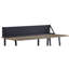 Bureau à 2 tablettes en chêne rustique et noir pour le travail organisé