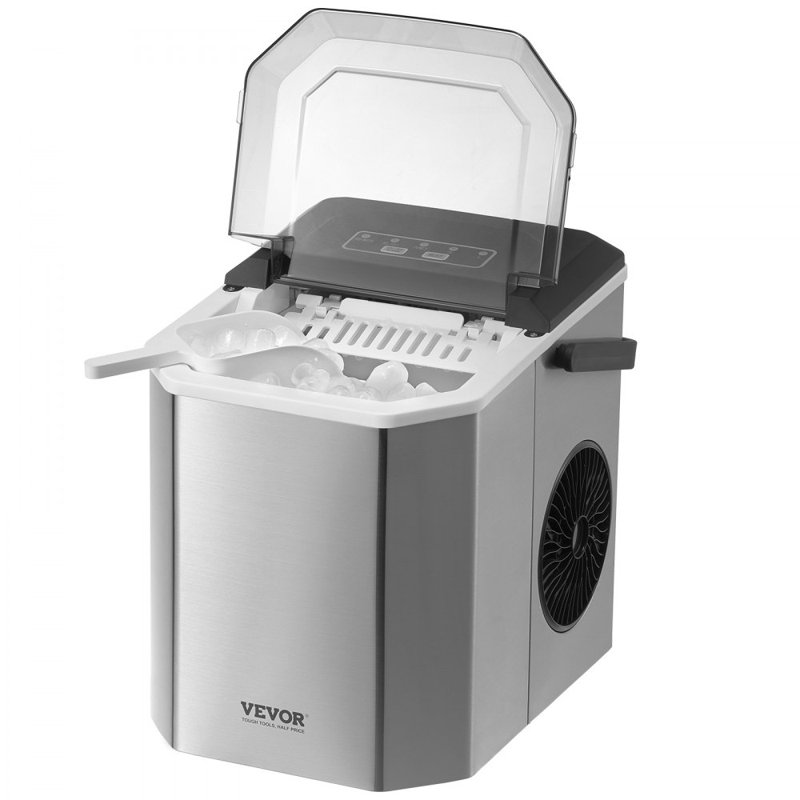 Machine à glaçons portative de comptoir portative 26Lbs / 24H, Argent argent