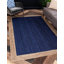 Tapis bleu marine / beige tressé à la main Vagharshage-22831501