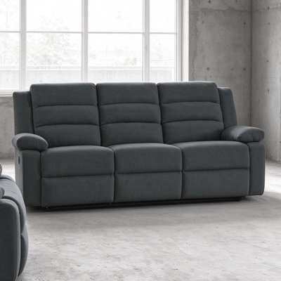 Manual Reclining Sofa with Rounded Armrests