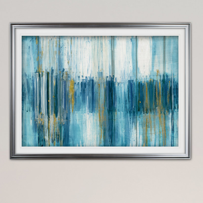 « saturnia », reproduction de peinture à l’acrylique encadrée, Argent, H 24 po x l 32 po x P 1,5 po