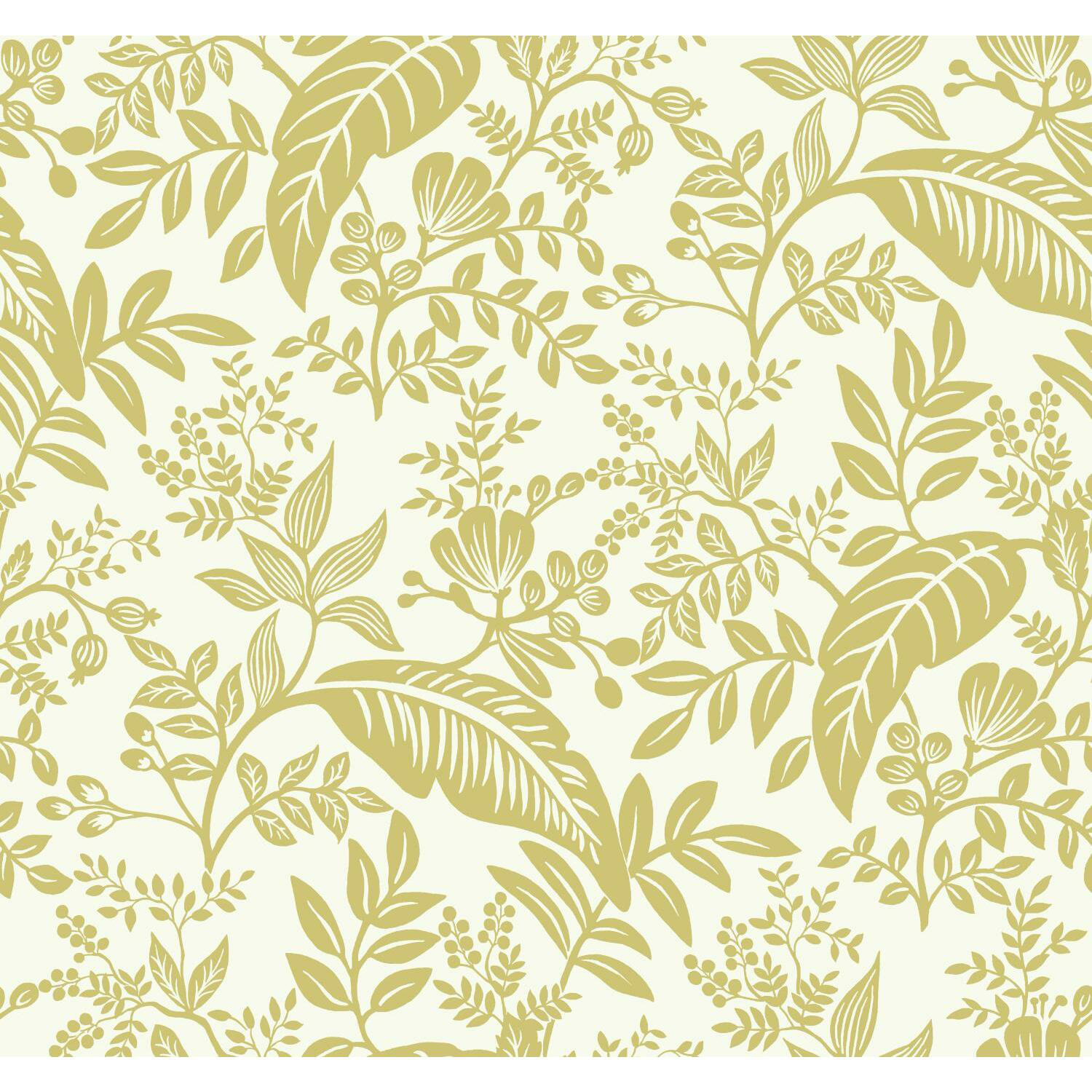 Canopy Wallpaper Double Roll, Gold/White