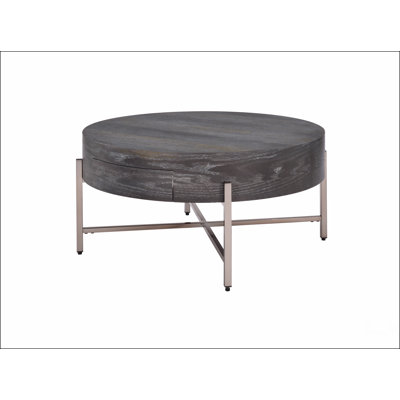 Table basse à 1 tiroir brun clair et champagne
