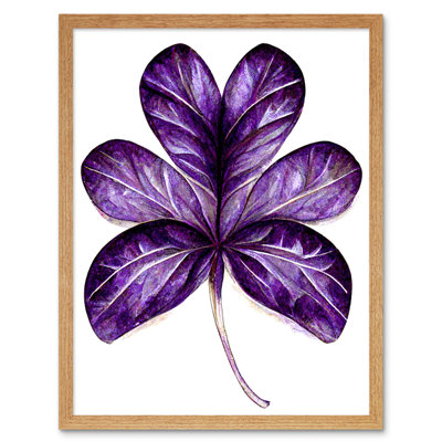 Six Clover Modern Simple Leaf Illustration - Print