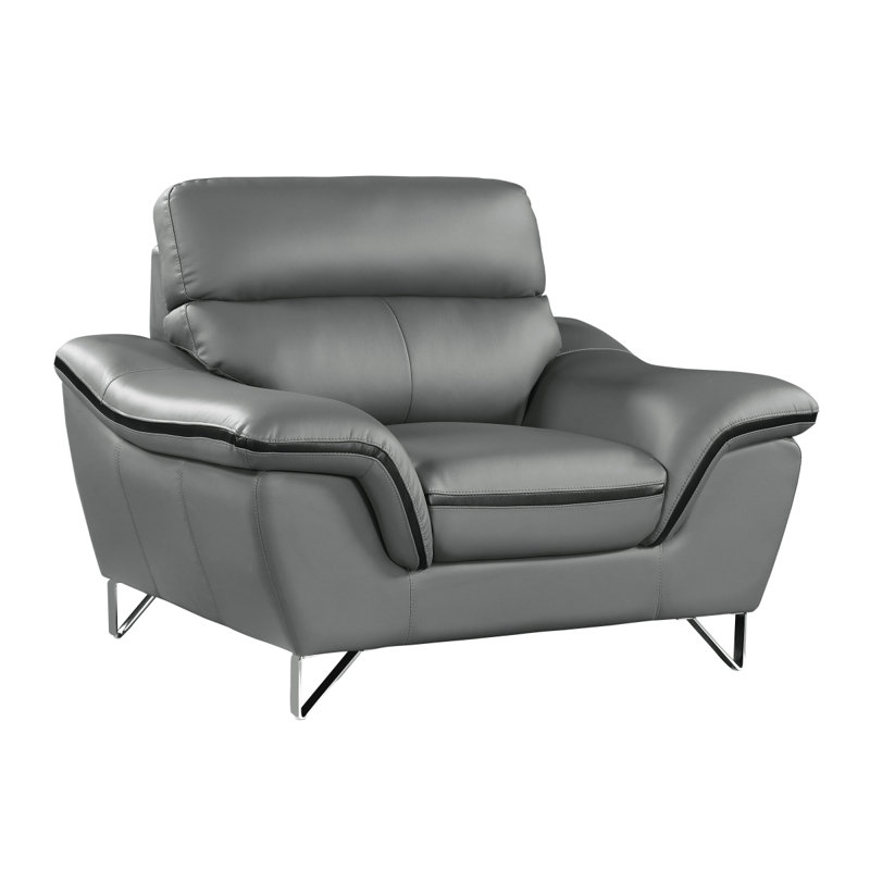 Chaise en cuir véritable, Gray
