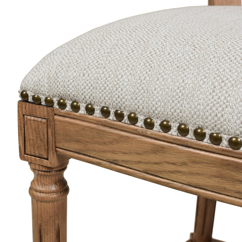 Roquefort Upholstered Counter Stool, White Pepper