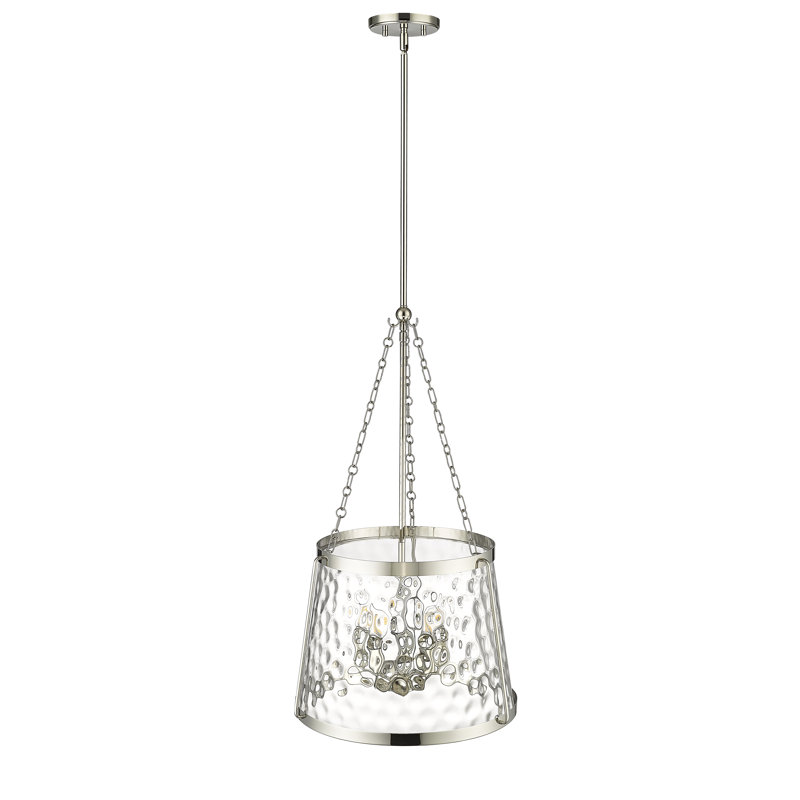 Luminaire suspendu conique à 5 lumières Jysiah, Nickel poli