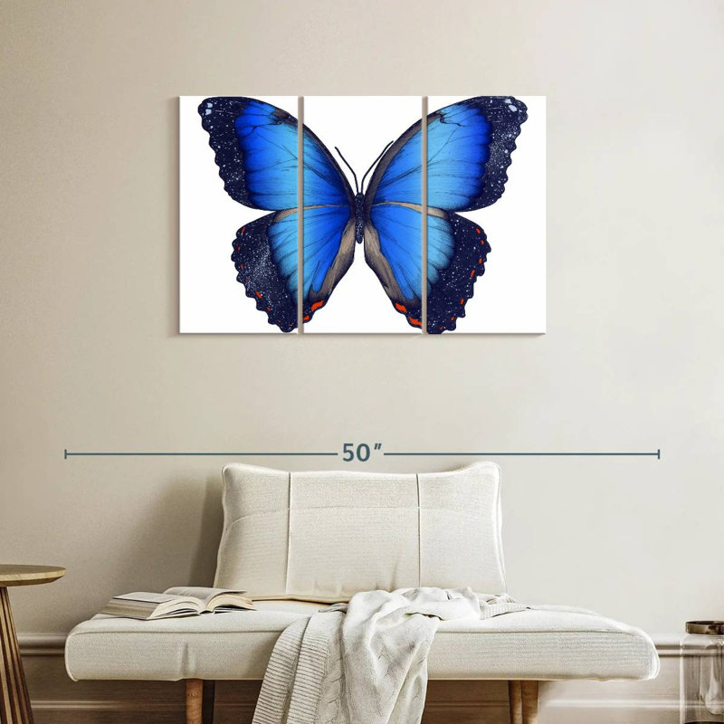 Papillon bleu cosmique Brampt, H 24 po x l 38 po