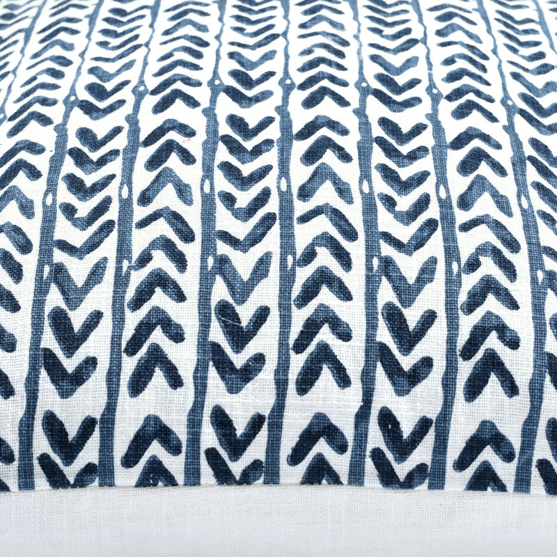 Navy Soft Cotton 20"x20" Geometric Print Throw Pillow Cover