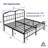 Amylia Cal King 18-Inch Heavy Duty Noiseless Metal Platform Bed Frame with 44”Arched Headboard & Footboard, 1500LBS Support, Underbed Storage, Black-540552477