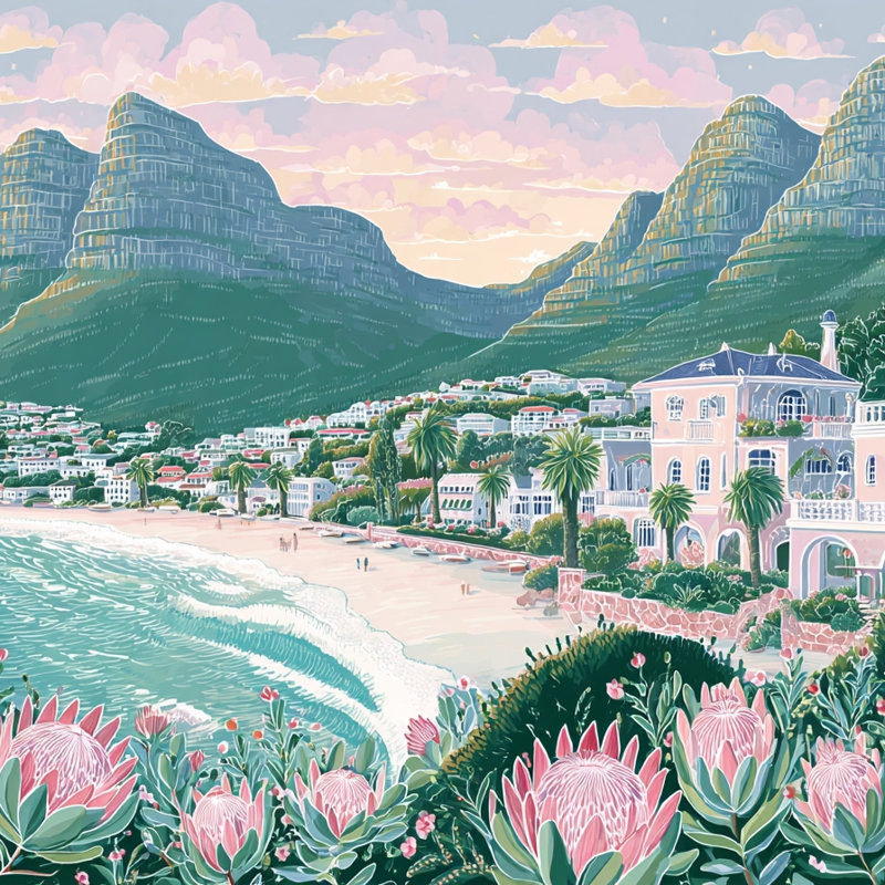 Art mural sur toile Blush Protea Bay, l 40 po x H 40 po x P 1,5 po