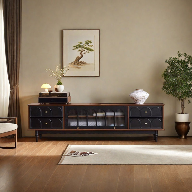 Meuble télé en bois de pin, 78.74"