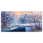 «Winter Night with Forest Sunset», reproduction sur toile tendue-1313938142