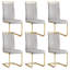 Ensemble de 6 chaises de salle à manger en faux cuir Rheese Modern avec base en métal et poignée supérieure-2144945725-2132485980-2108360528