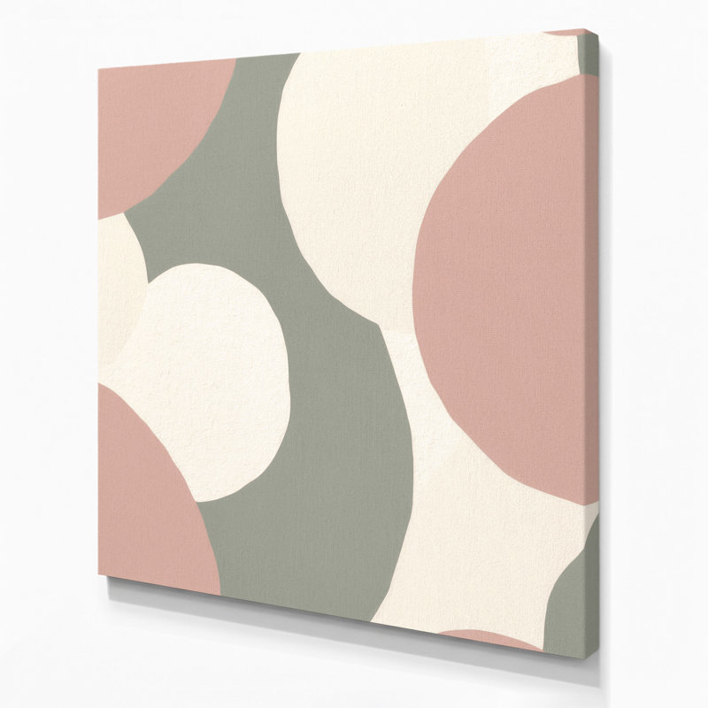 "Abstract Shapes 31", art mural sur toile rose, H 32 po x l 32 po